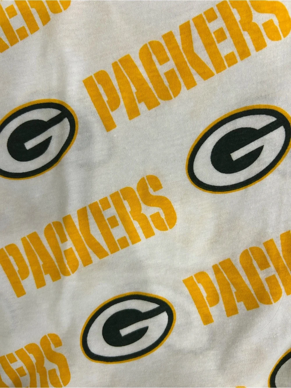 NFL Green Bay Packers All Over Print Youth T-Shirt Size L 14/16 White